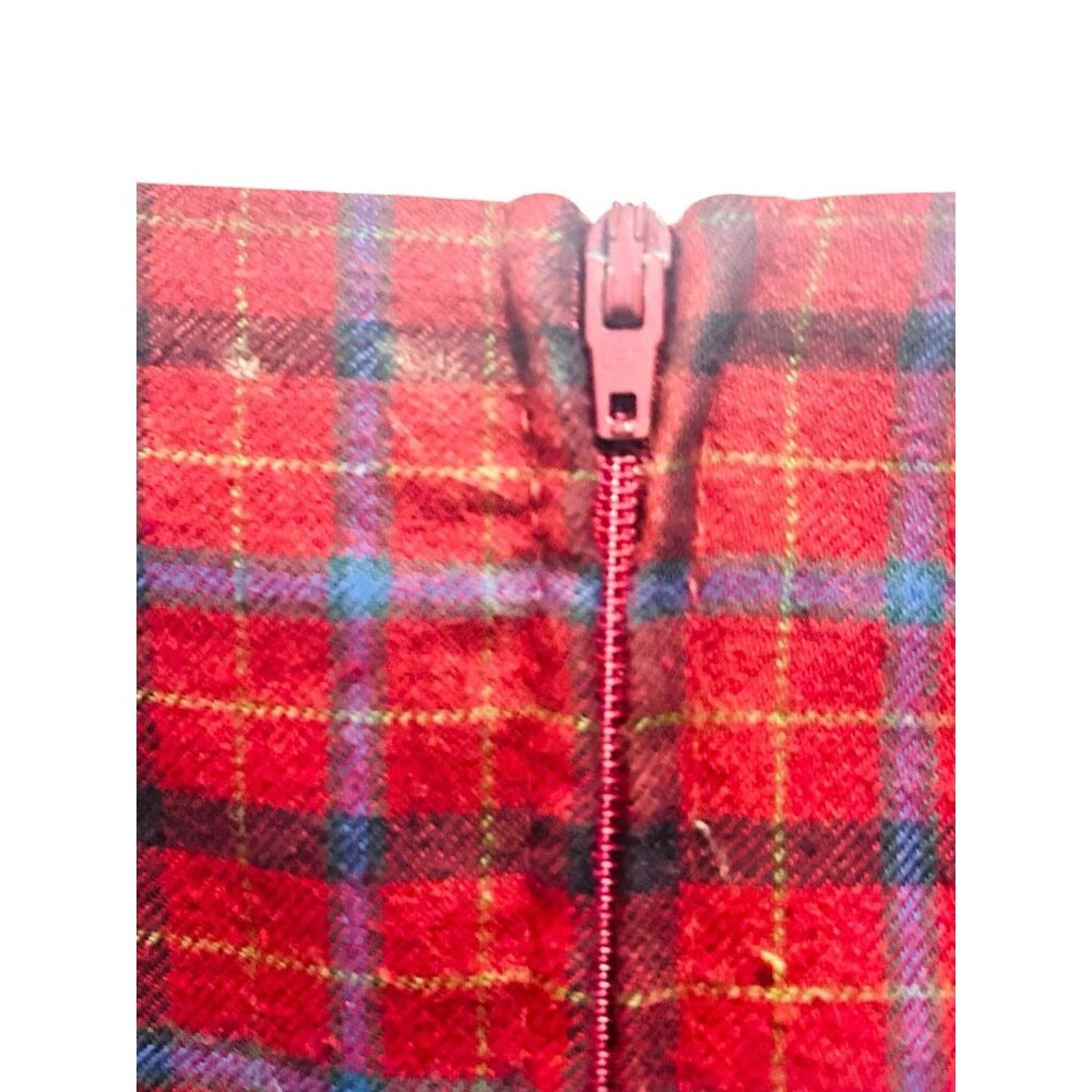 Laura Ashley Dress Womens Small Red Plaid Belted Vintage Prairie Cottagecore - Picture 11 of 13